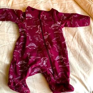 Burgundy Dino Footies
